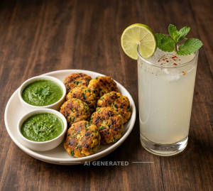 Veg Kebab + Nimbu Pani (Sweet And Sour)