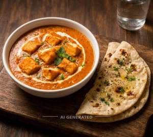 Butter paneer masala + Butter roti (2 pieces)