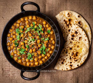Channa Masala + Tandoori Roti (2 pieces)