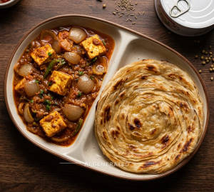 Paneer do pyaza [half] + Lachha paratha (1 piece)
