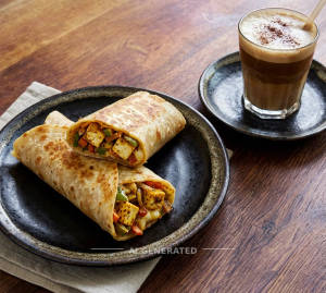 Veg Cheese Paneer Roll + Cold Coffe