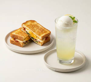 Egg Tosted + Lemon Sweet Soda Ice Float