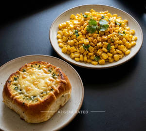 Masala Sweet Corn + Garlic Cheese Bun (1 piece)