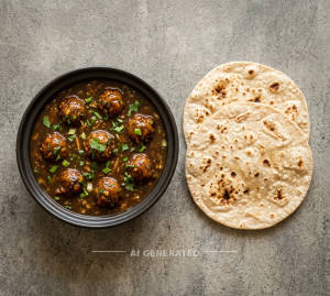 Manchurian Gravy + Tawa Roti (2 Pieces)