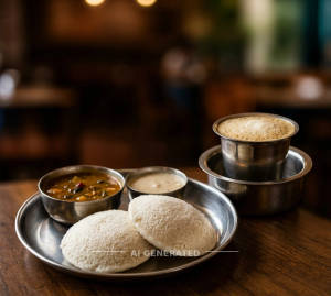 Idli [2 Pcs] + Hot filter coffee