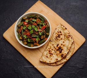 Bhindi Masala + Tandoori Roti Plan (2 Pieces)