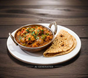 Chicken Kadhai + Tawa Roti (2 pieces)