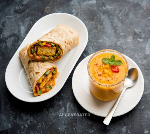 Paneer Wrap + Spicy Mango