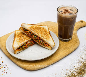 Schezwan Sandwich + Cold Coffee