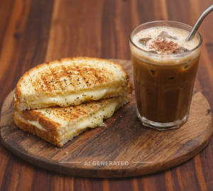 Cheese Sandwich + Cold Coffee