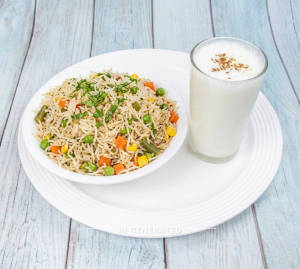 Veg Pulao + Salted Lassi