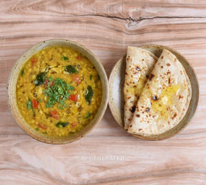 Dal Fry + Butter roti (2 pieces)