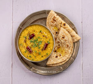 Dal Fry + Roti (2 pieces)