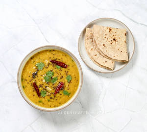 Dal Tadka + Roti (2 Pieces)