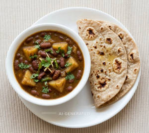 Aloo Rajma + Tava roti (2 pieces)