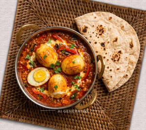 Egg Kadai (3 Pcs.) + Tawa Roti (2 pieces)