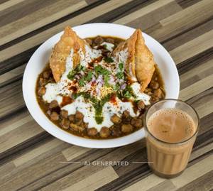 Dahi Chole Samosa + Pandit Ji Tea