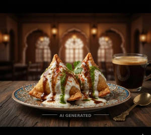 Dahi Samosa 2 pcs + Nescafe coffee
