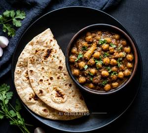 Chole + Tawa Roti (2 Pieces)