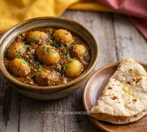Special Aloo Dum + Tawa Roti (1 Piece)