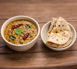 Panchratna Dal + Special Swami Roti (2 Pieces)