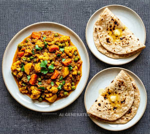 Mix Veg + Tawa Roti (2 pieces)