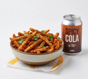 Medium Masala Fries + Drink (Can)