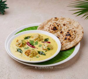 Kadhi Pakora + Plain Tandoori Roti (1 Piece)