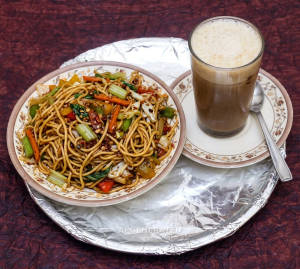 Veg Chowmein + Cold Coffe