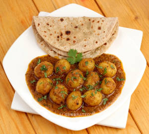 Dum Aloo + Sada Roti (2 pieces)