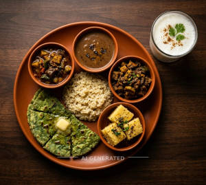 Gujrati thali + Chach