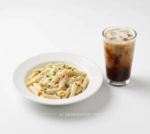 White Sauce Pasta + Cold coffee 