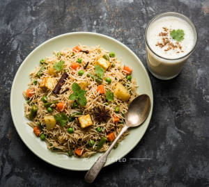 Veg Pulao [500 Ml] + Buttermilk