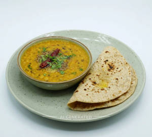 Dal Fry + Tawa Roti (2 Pieces)