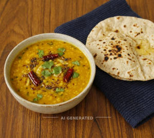 Dal Tadka + Tawa Roti (1 Piece)