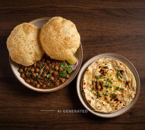 Chola Bhatura + Tandoori Butter Roti (1 piece)