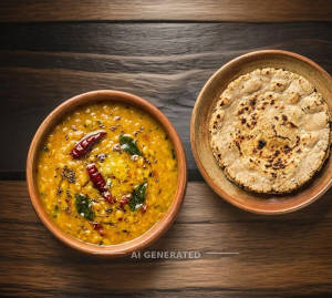 Dal Tadka + Plain Kadak Bhakri (1 piece)