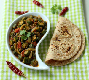 Bhindi Masala + Tawa Roti (2 Pieces)