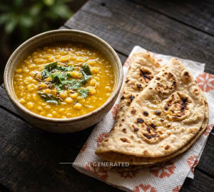 Yellow Dal [Chana Dal] + Tandoori Roti (2 pieces)