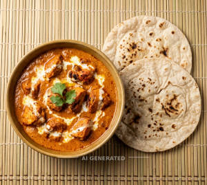 Chicken Butter Masala + Plain Roti (2 Pcs)