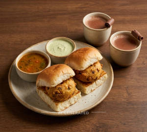 Bombay Vada Pav + Chocolate Chai [ 2 Cups ]