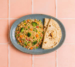Mix Veg Rice + Tawa Roti (2 Pieces)