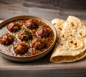 Veg Manchurian Gravy + Plain Roti (2 pieces)