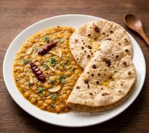 Dal Fry + Tawa Roti (2 Pieces)                        