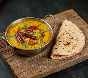 Dal Tadka Half+ Tawa Roti (2 Piece)