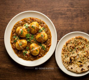 Egg Curry + Tandoori Roti (1 piece)