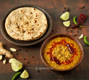 Dal Tadka + Tandoori Roti (1 piece)