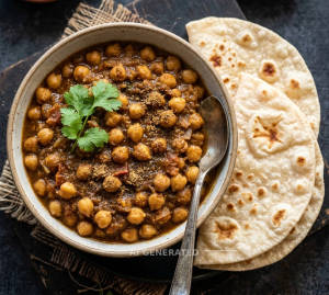 Channa Masala + Plain Roti (2 pieces)