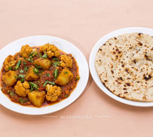 Aloo Gobi Masala + Roti (1 piece)