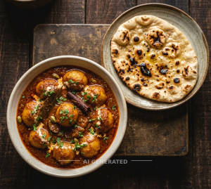 Dum Aloo + Tandoori Roti (1 piece)